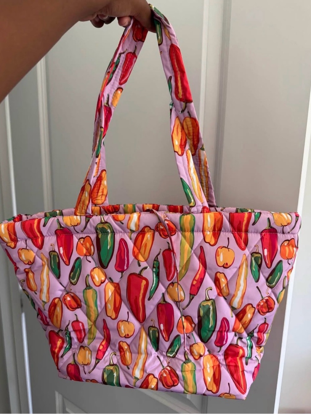 Vera Bradley Pink Quilted Pepper-Print Tote